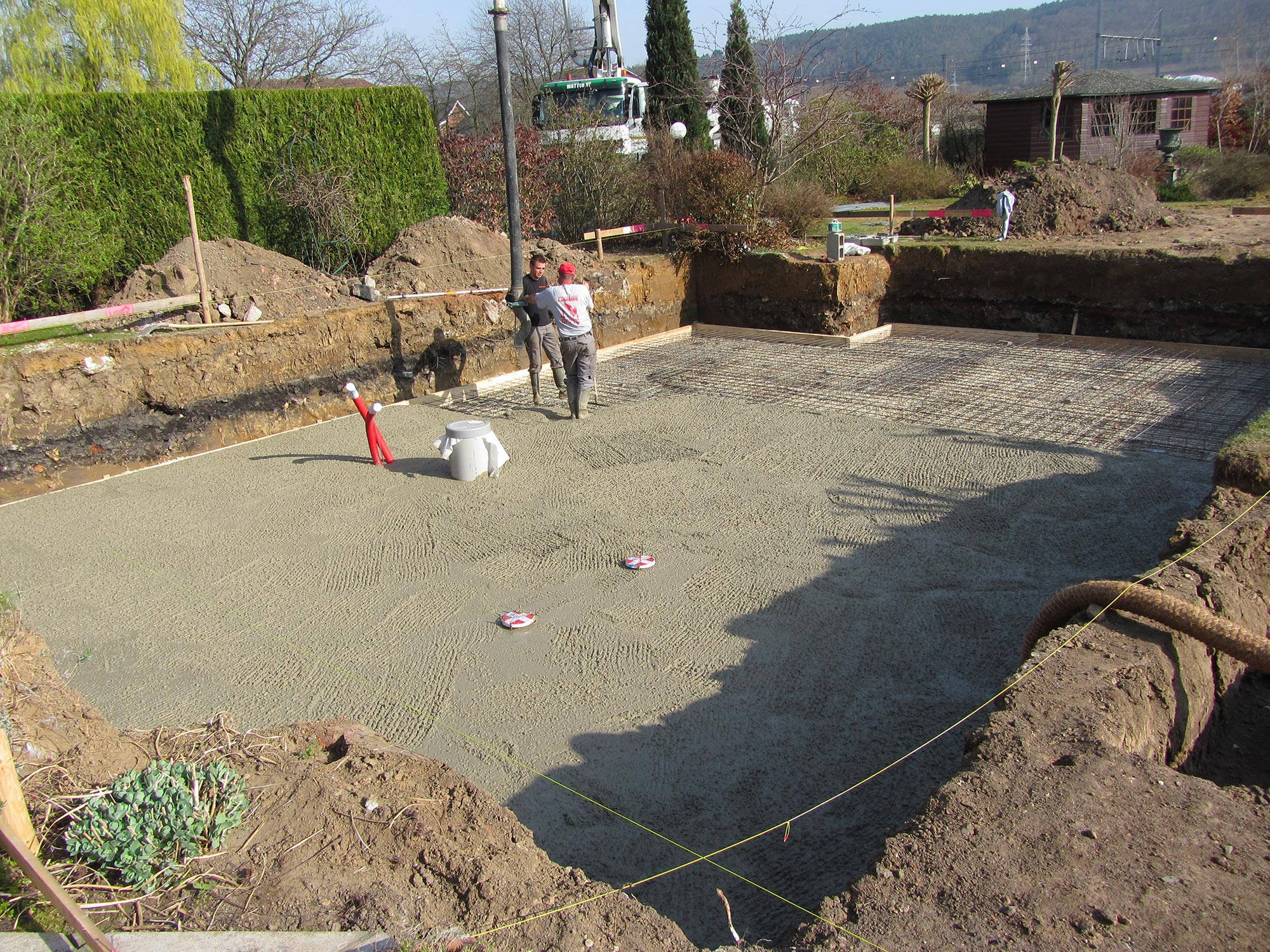 Dalle de fond en béton